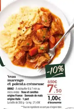 Thiriet Veau marengo et polenta crémeuse offre