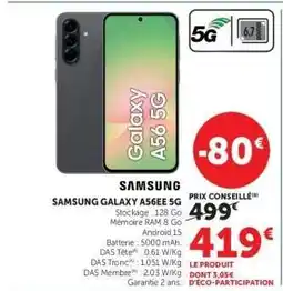 Super U Samsung Galaxy A56EE 5G offre