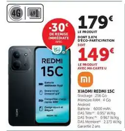 Super U XIAOMI REDMI 15C offre