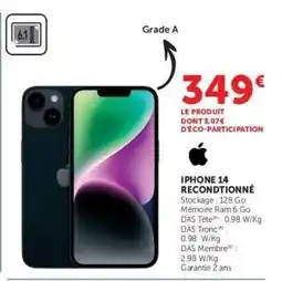 Hyper U IPHONE 14 RECONDITIONNÉ offre
