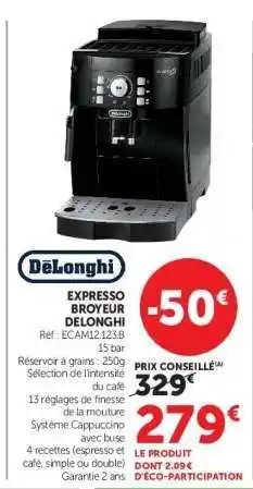 Hyper U Expresso Broyeur DeLonghi offre