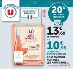 Hyper U ROSE D'ANJOU AOP ROSE LES HAUTS BUIS U offre