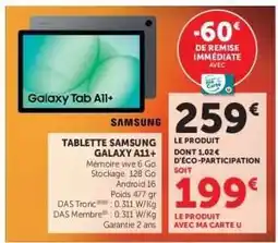 Hyper U Tablette Samsung Galaxy A11+ offre