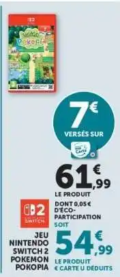 Hyper U Jeu Nintendo Switch 2 Pokemon Pokopia offre
