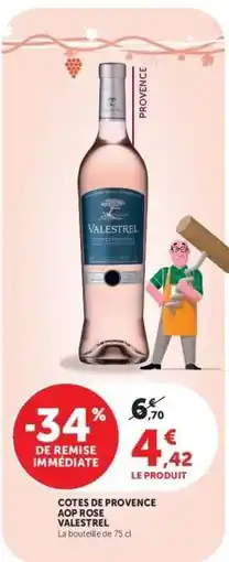 Hyper U COTES DE PROVENCE AOP ROSE VALESTREL offre