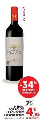 Hyper U MEDOC AOP ROUGE LES CHEVAUX PATACHE D'AUX offre