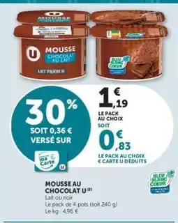 Hyper U Mousse au chocolat U offre