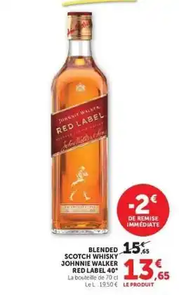Hyper U Blended Scotch Whisky Johnnie Walker Red Label 40° offre