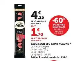 Hyper U SAUCISSON SEC SAINT AGAÛNE offre