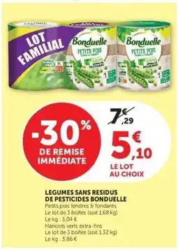 Hyper U Légumes sans résidus de pesticides Bonduelle offre