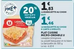 Hyper U PLAT CUISINE MICRO-ONDABLE U offre