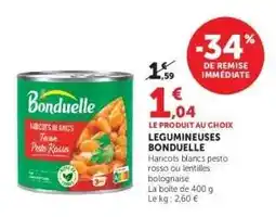 Hyper U LEGUMINEUSES BONDUELLE offre