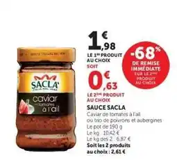 Hyper U SAUCE SACLA offre