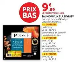 Hyper U SAUMON FUMÉ LABEYRIE offre