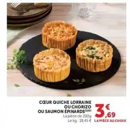 Hyper U Cœur Quiche Lorraine ou Chorizo ou Saumon Épinards offre