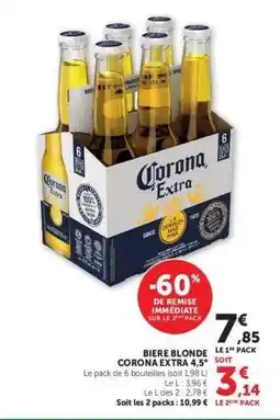 Hyper U BIERE BLONDE CORONA EXTRA 4.5° offre