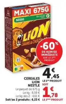 Hyper U Céréales Lion Nestlé offre