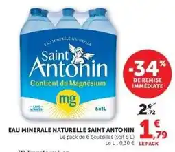 Hyper U Eau Minérale Naturelle Saint Antonin offre