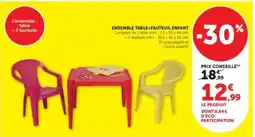 Hyper U ENSEMBLE TABLE+FAUTEUIL ENFANT offre
