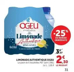 Super U LIMONADE AUTHENTIQUE “OGEU” offre