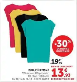 Super U PULL FIN FEMME offre