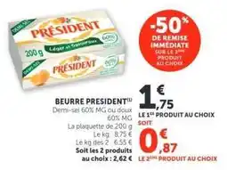 Hyper U Beurre PRESIDENT offre