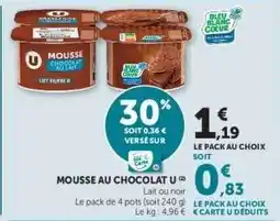 Hyper U Mousse au chocolat U offre
