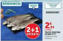 Hyper U TRUITE PORTION FILIERE offre
