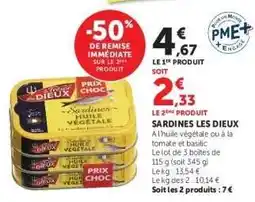 Hyper U Sardines Les Dieux offre