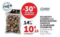 Hyper U Escargots Cuisinés à la Bourguignonne Surgelés Le Gourmand Courbeyre offre