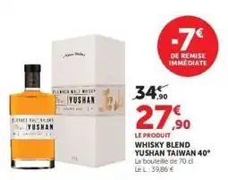Hyper U WHISKY BLEND YUSHAN TAIWAN 40° offre