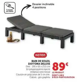 Hyper U Bain de Soleil Daytona Deluxe offre