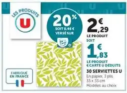 Hyper U 30 Serviettes U offre