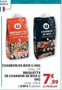 Hyper U Charbon de Bois U 4kg offre