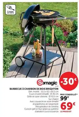 Hyper U Barbecue à Charbon de Bois Brighton offre