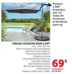 Hyper U PARASOL EXCENTRÉ ROND 2,5M offre