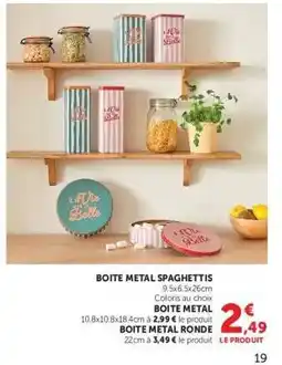 Hyper U BOITE METAL SPAGHETTIS offre