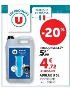 Hyper U ADBLUE U 5L offre
