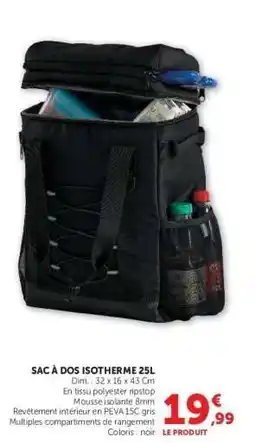 Hyper U SAC À DOS ISOTHERME 25L offre