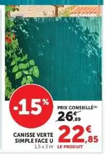 Hyper U Canisse Verte Simple Face U offre