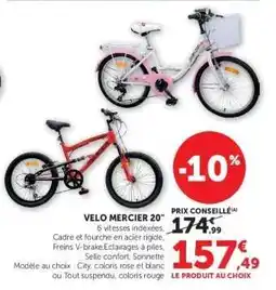 Hyper U VELO MERCIER 20 offre