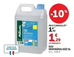 Hyper U Eau déminéralisée 5L offre