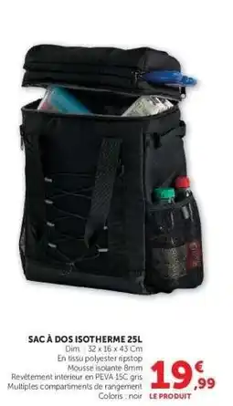 Super U SAC À DOS ISOTHERME 25L offre