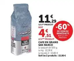 Super U Café en grains San Marco offre