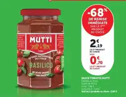 Super U Sauce Tomates Mutti offre