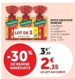 Super U PATES CREATIVES PANZANI offre