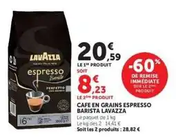 Super U Café En Grains Espresso Barista Lavazza offre