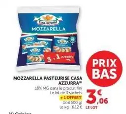 Super U Mozzarella Pasteurise Casa Azzurra offre