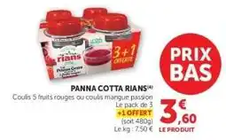 Super U PANNA COTTA RIANS offre