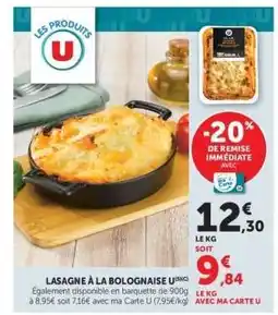 Super U Lasagne à la Bolognaise U offre